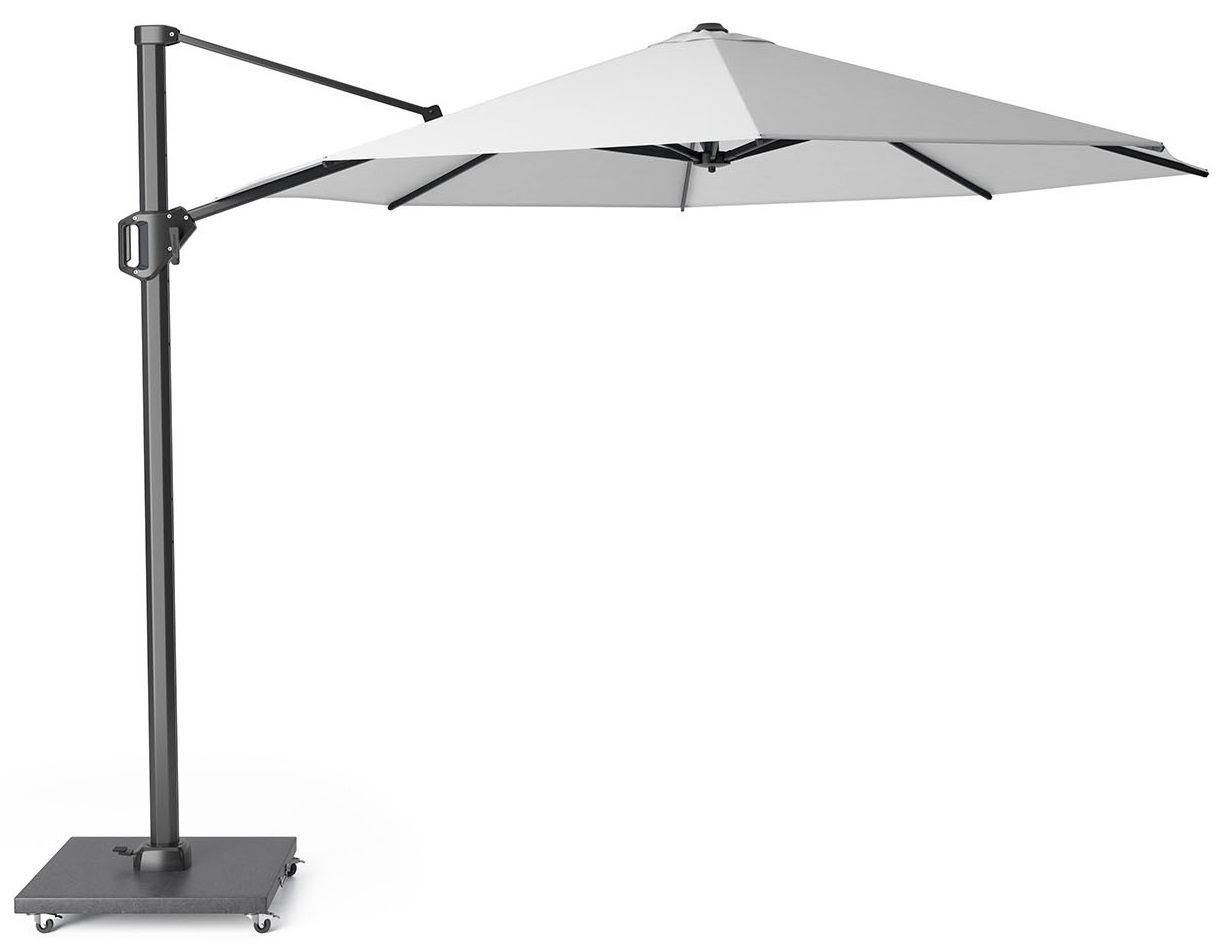 Parasol ogrodowy Challenger T1 Ø3.5 m biały - stelaż antracytowy – obraz-1
