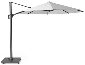 Parasol ogrodowy Challenger T1 Ø3.5 m biały - stelaż antracytowy – obraz-1