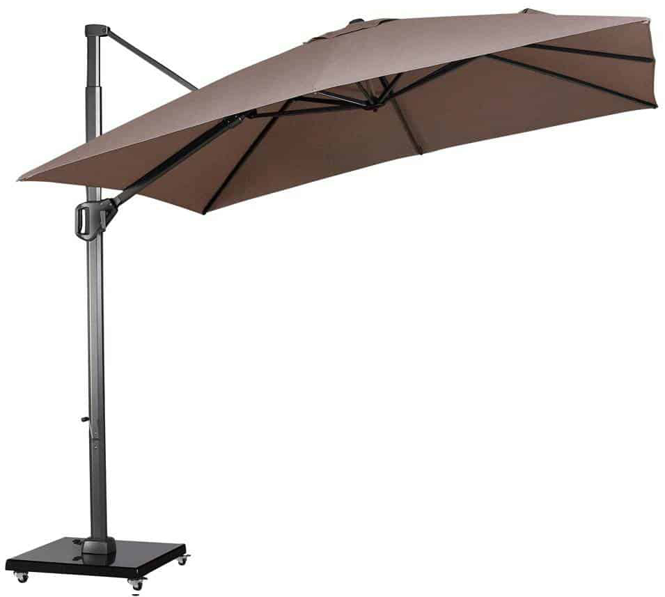 Parasol ogrodowy aluminiowy brązowy 350x350 cm – obraz-1