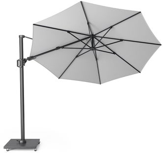 Parasol ogrodowy Challenger T2 Ø3.5 m biały - stelaż antracytowy – obraz-1