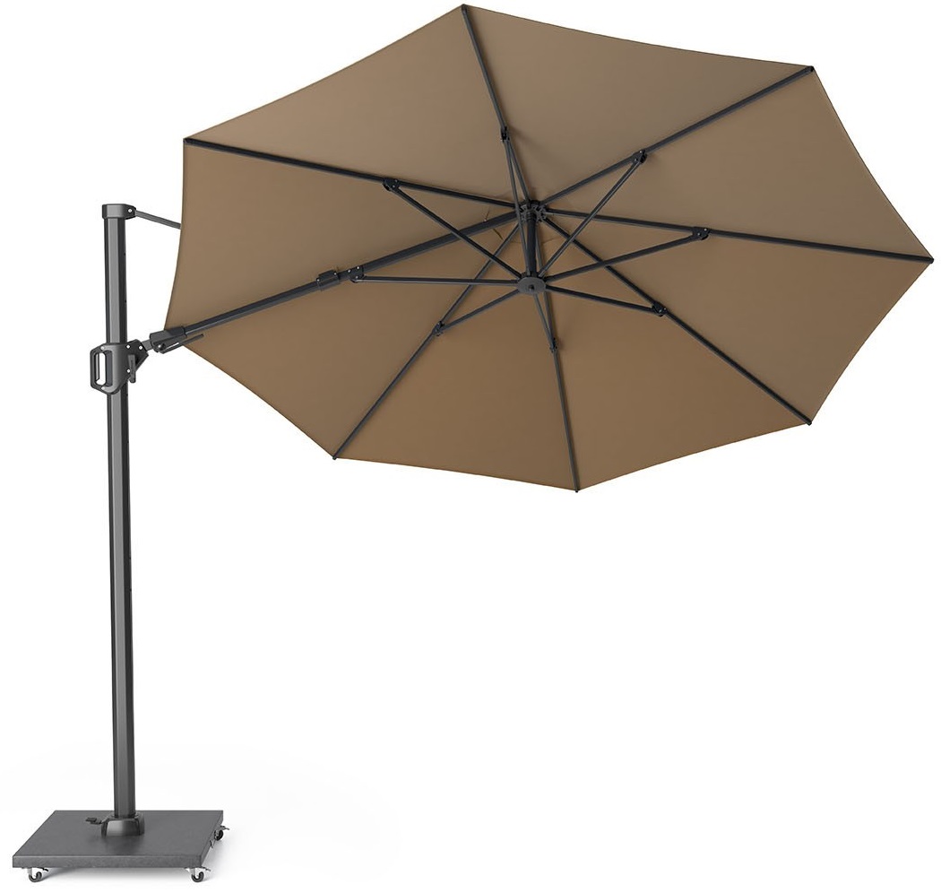 Parasol ogrodowy brązowy Ø3,5x2,65 m – obraz-1