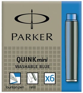 Патрончета Parker Z11 за писалка къси,оп6, син – изображение-1