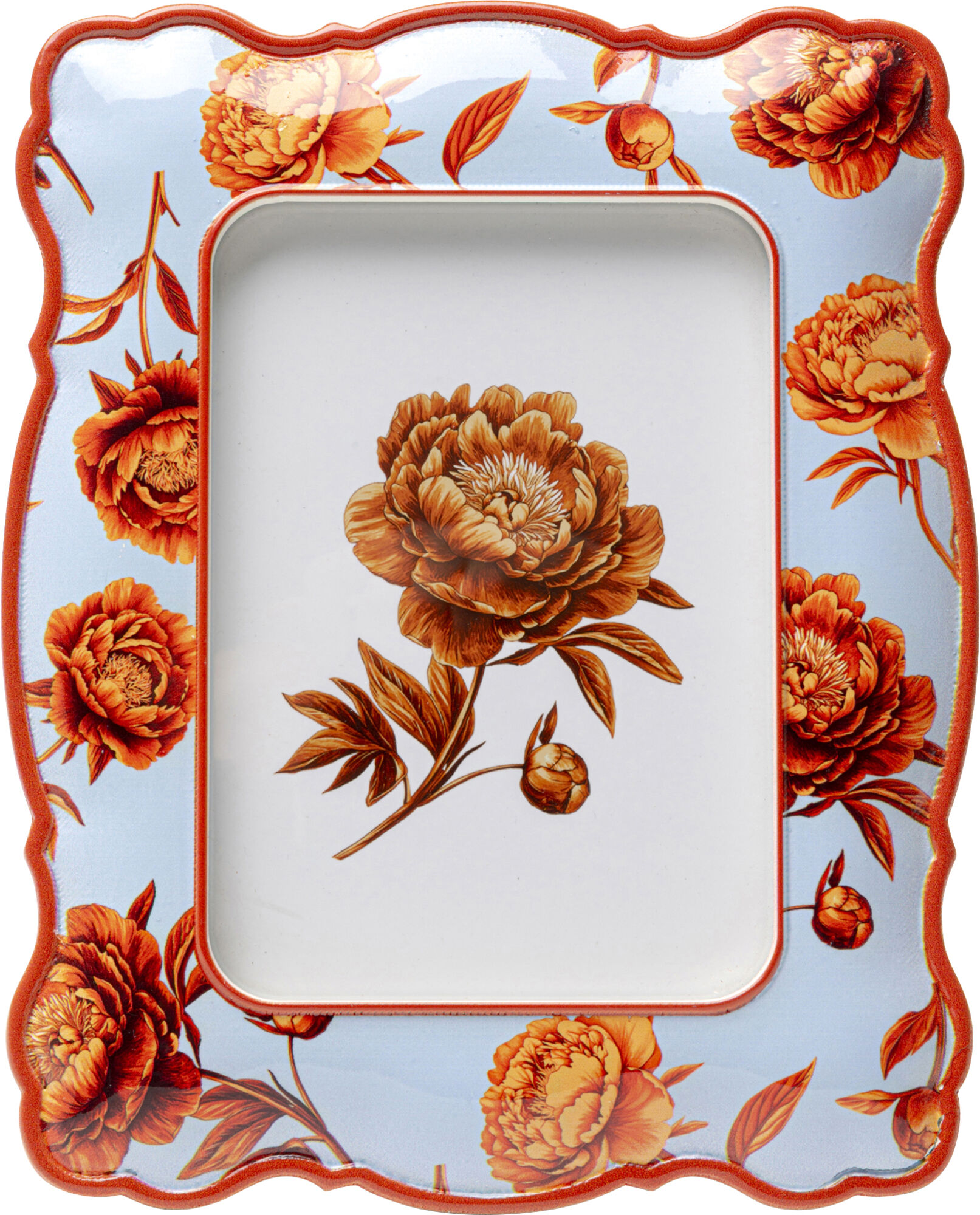 Peonies valokuvakehys, vaaleansininen, 13 x 17 cm – kuva-1.