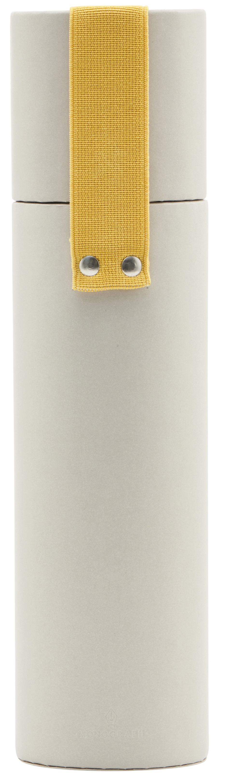 Piórnik tuba biało-żółty 6,5x25 cm  – obraz-1