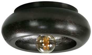 Plafon metalowy okrągły Ø42x18 cm czarny niklowy – grafika-1.