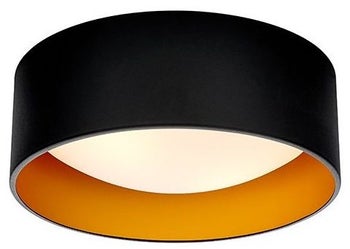 Plafon Vero S Ø35x12 cm czarny / złoty – obraz-1