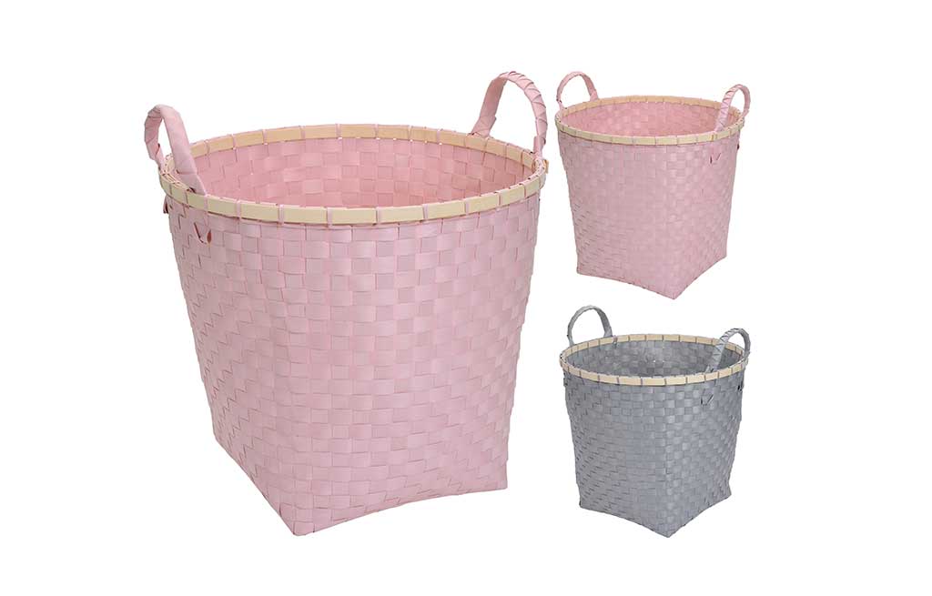 Плетен кош  за играчки кръгъл 2 диз – изображение-1