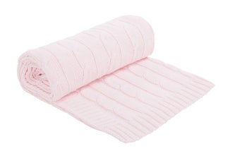 Плетено памучно одеяло Light Pink – изображение-1