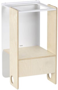 Podest - stolik wielofunkcyjny dla dzieci biało drewniany – obraz-1