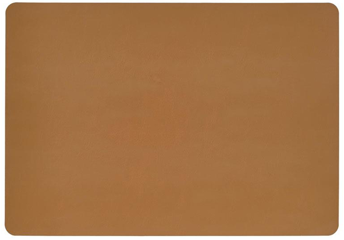 Podkładka na stół skórzana brązowa gładka 43x30 cm – obraz-1
