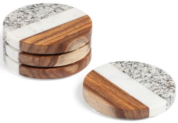 Podkładki pod kubki marmur ∅10 cm – obraz-1