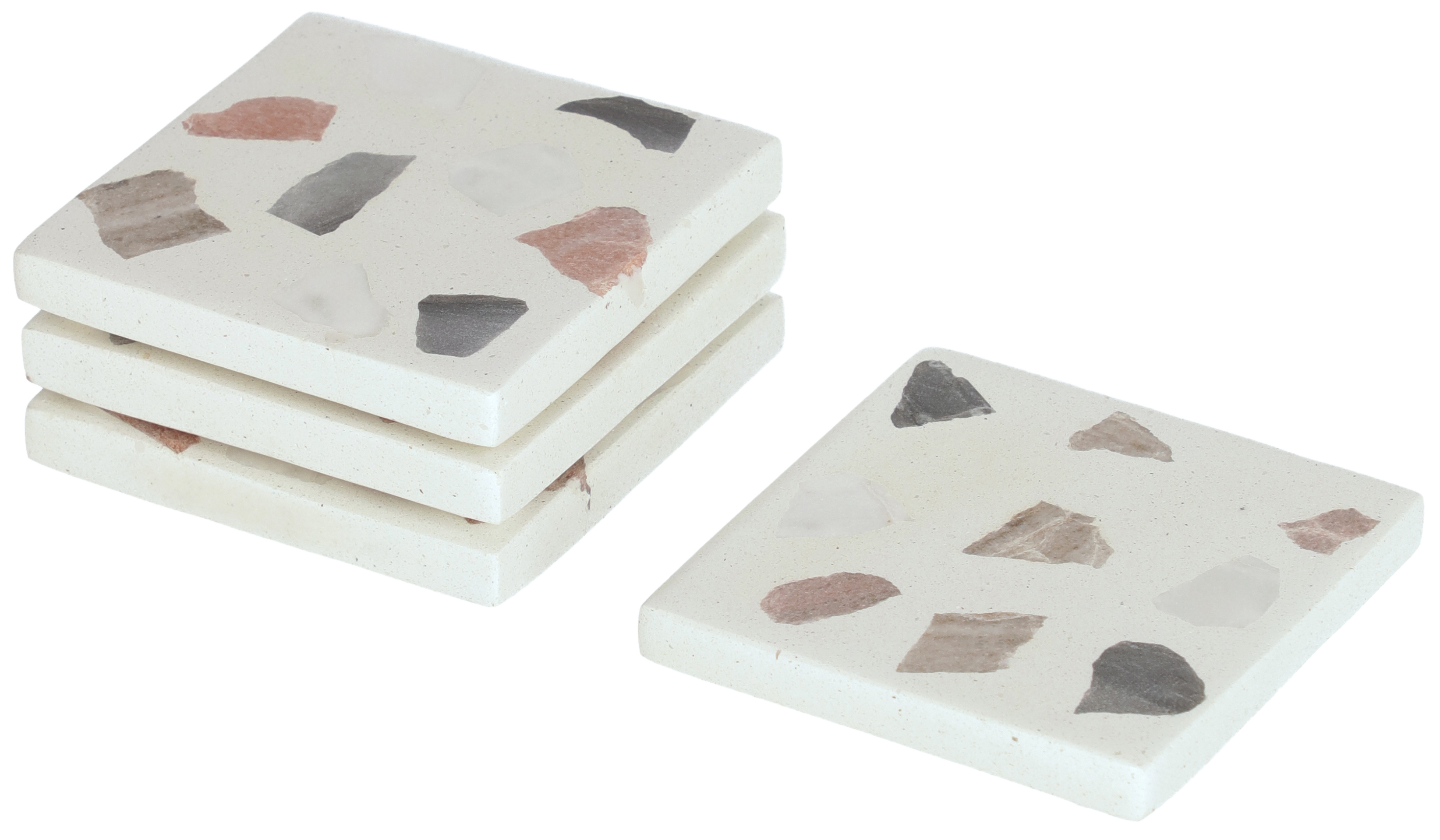 Zestaw 4 podstawek białych 10x10 cm – obraz-1