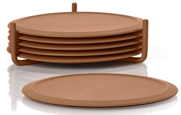 Podkładki pod szklanki Zone 10 cm cynamonowe (6-set) – obraz-1