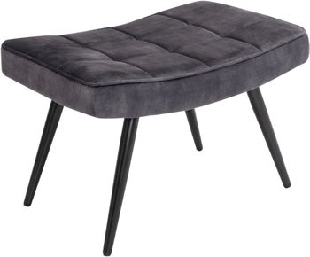 Podnóżek aksamitny pikowany w kolorze szarym stylowy dodatek do wnętrz – grafika-1.