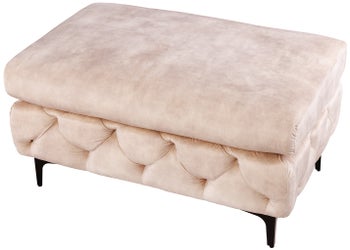 Podnóżek do salonu poliester aksamit w kolorze szampańskim o nowoczesnym stylu – grafika-1.