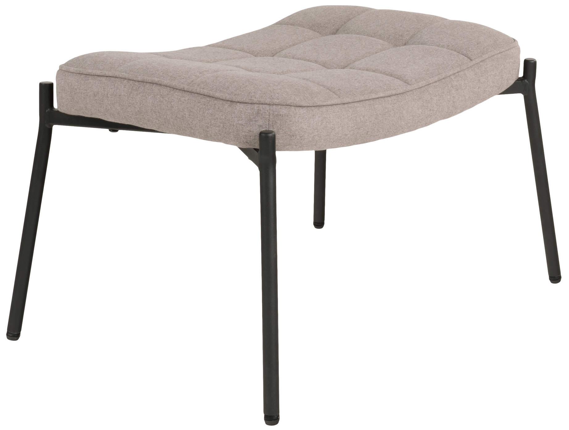 Podnóżek tkanina poliester szary - nogi stalowe czarne 61x36 cm – grafika-1.