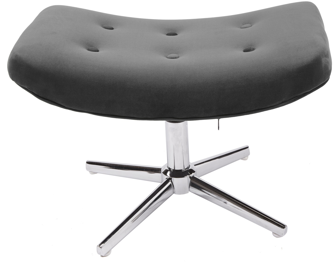 Podnóżek aksamit w kolorze szarym z nogami w kolorze srebrnym w stylu nowoczesnym – grafika-1.