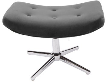 Podnóżek aksamit w kolorze szarym z nogami w kolorze srebrnym w stylu nowoczesnym – grafika-1.