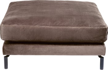 Podnóżek welurowy różowy nogi metalowe czarne 130x62 cm – obraz-1