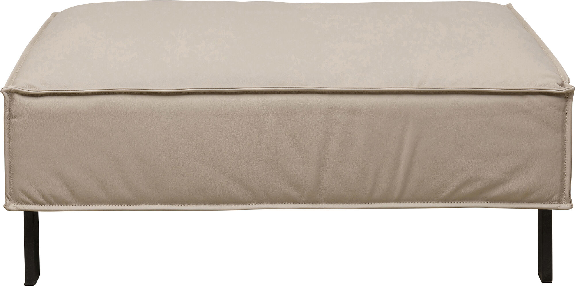 Podnóżek szary tapicerowany skóra naturalna 108x70 cm – obraz-1