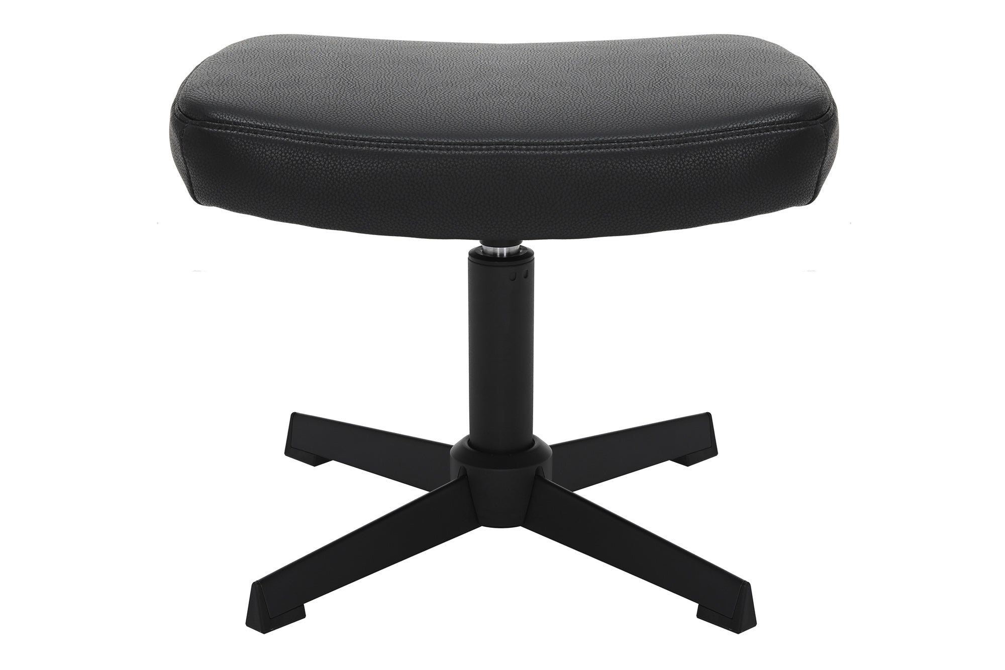 Podnóżek VOGUE 45 cm obrotowy, ekoskóra czarna, czarna metalowa rama – grafika-1.