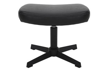 Podnóżek VOGUE 45 cm obrotowy, ekoskóra czarna, czarna metalowa rama – grafika-1.