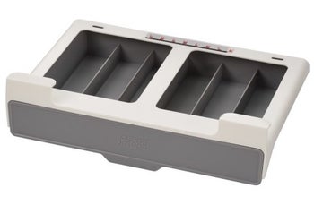 Podpółkowa szuflada na kapsułki 27x19 cm biało-szara  – obraz-1