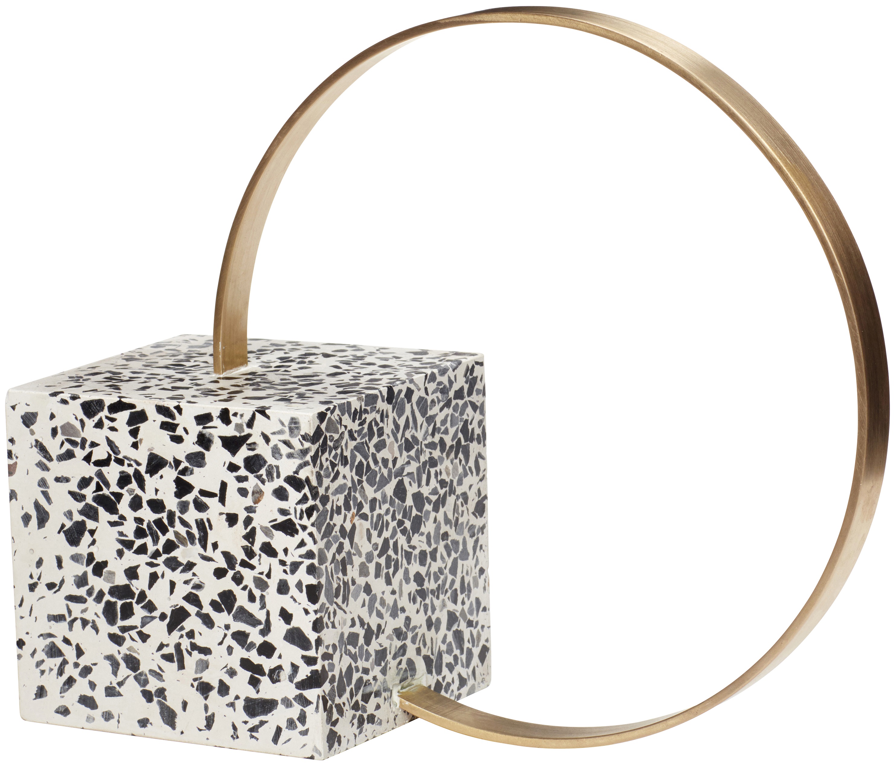 Podpórka na książki Oelas Ø22x26 cm szaro-mosiężna – obraz-1