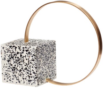 Podpórka na książki Oelas Ø22x26 cm szaro-mosiężna – obraz-1