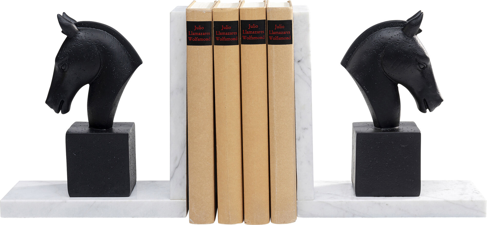 Podpórki na książki Horse 36x21 cm czarno-białe – grafika-1.