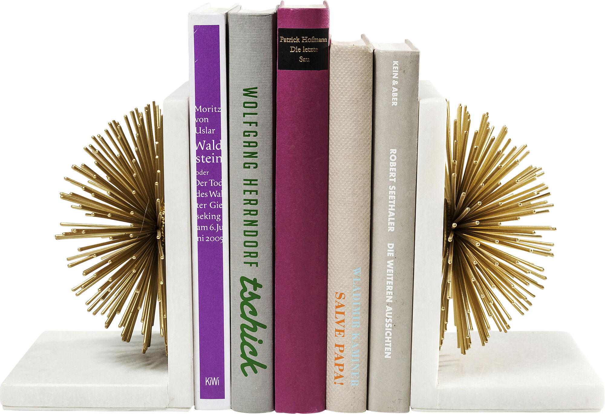 Podpórki na książki Sunbeam (2-set) biało-złote – obraz-1