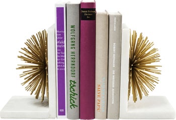 Podpórki na książki Sunbeam (2-set) biało-złote – obraz-1