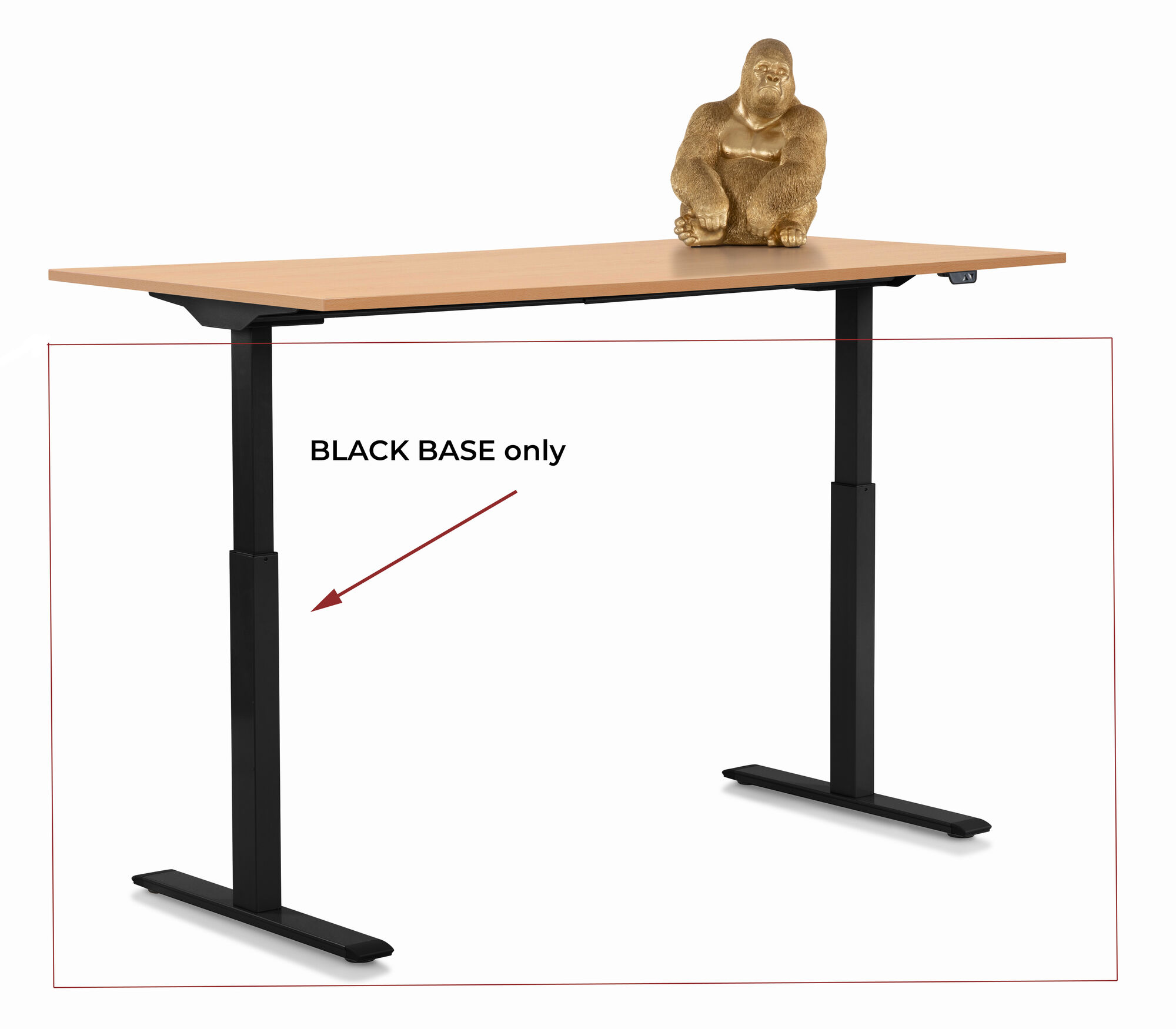 Podstawa do biurka czarna z elek. regulacją wysokości 118 cm – obraz-1