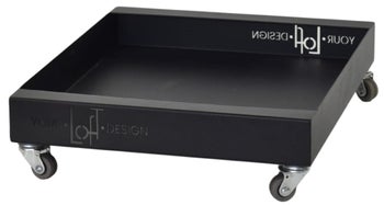 Podstawka na donice na kółkach czarna 32x25 cm – obraz-1