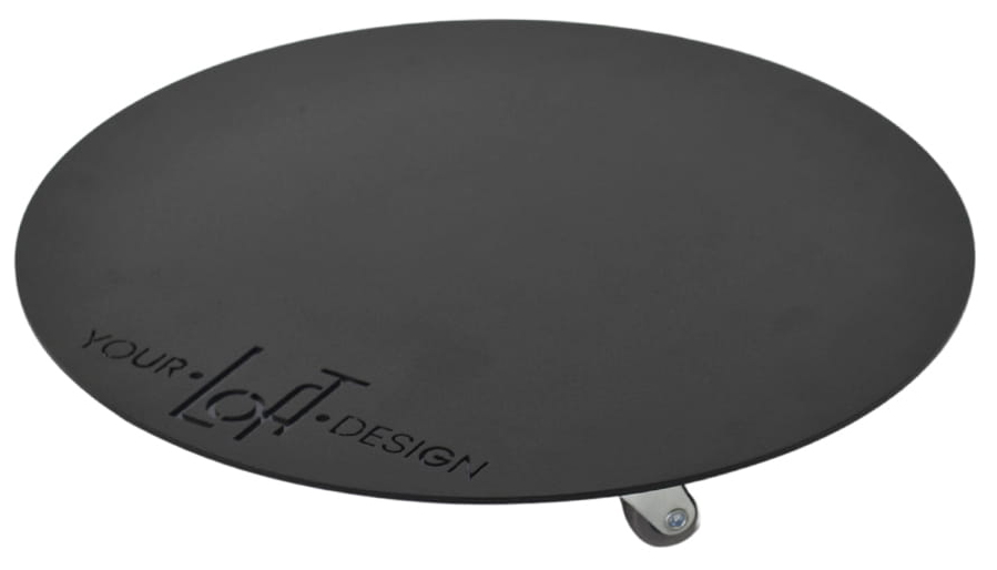 Podstawka na donice okrągła na kółkach czarna Ø30 cm – obraz-1