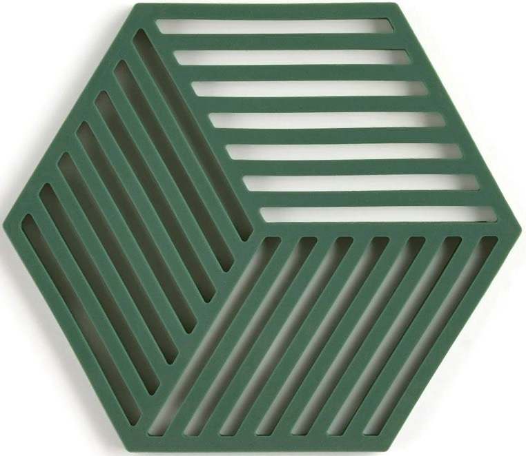 Podstawka pod gorące naczynia Hexagon 16x14 cm ciemnozielona – obraz-1