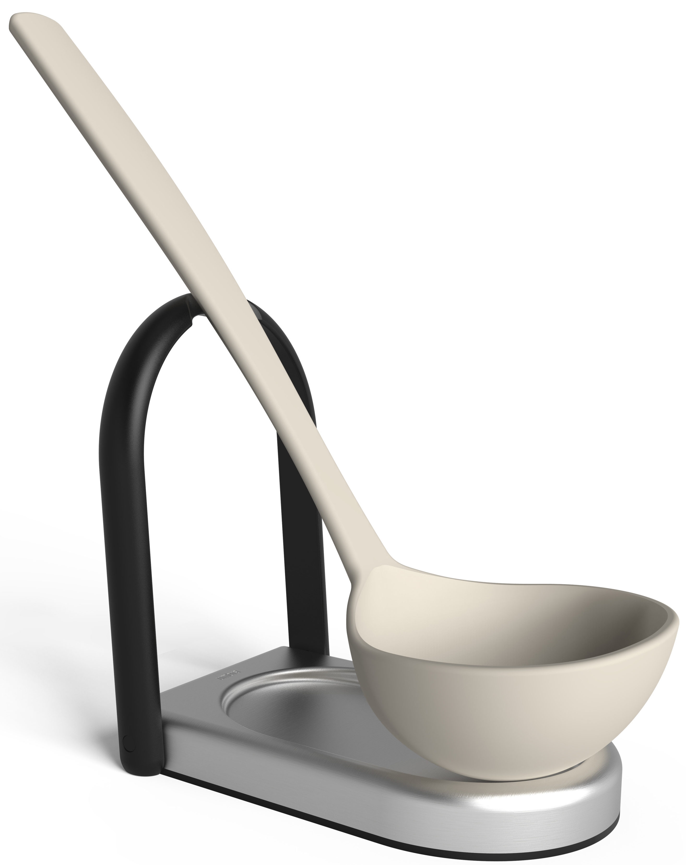 Podstawka pod łyżkę lub chochlę Laydle 10x14 cm czarno-srebrna  – obraz-1