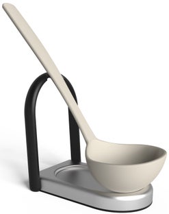 Podstawka pod łyżkę lub chochlę Laydle 10x14 cm czarno-srebrna – obraz-1