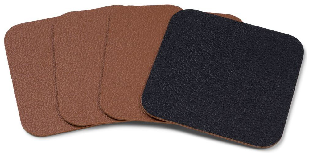Podstawki pod kubki Eveey 10x10 cm czarne/brązowe – obraz-1