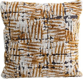 Poduszka dekoracyjna 45x45 cm biało-brązowe wzory – grafika-1.