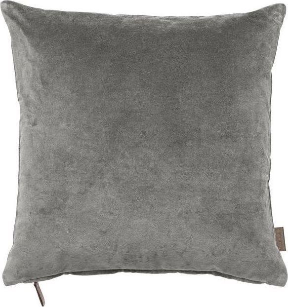 Poduszka dekoracyjna aksamitna Cozy 50x50 cm szara – obraz-1