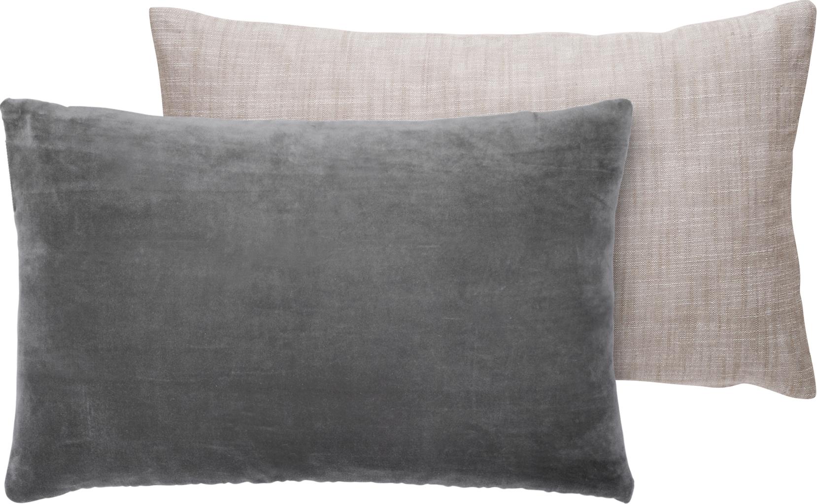 Poduszka dekoracyjna aksamitno-bawełniana Ingrid 50x30 cm zielona – obraz-1