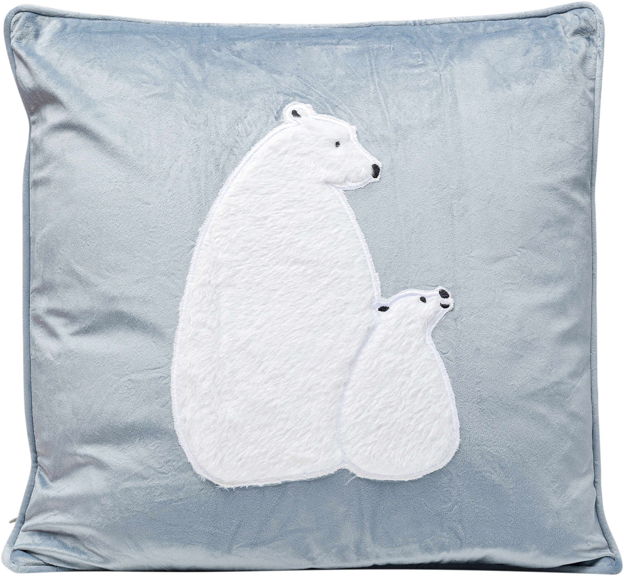 Poduszka dekoracyjna Bear Family 45x45 cm niebieska – obraz-1