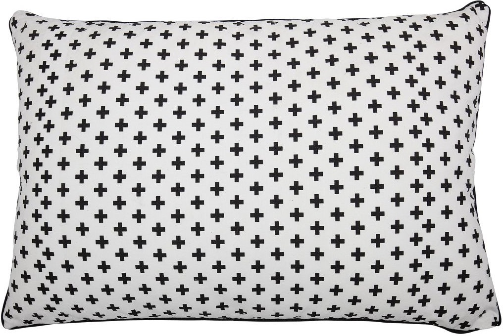 Poduszka dekoracyjna Betty 90x60 cm biało-czarna – obraz-1