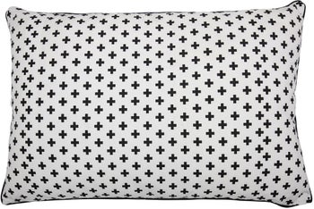 Poduszka dekoracyjna Betty 90x60 cm biało-czarna – obraz-1