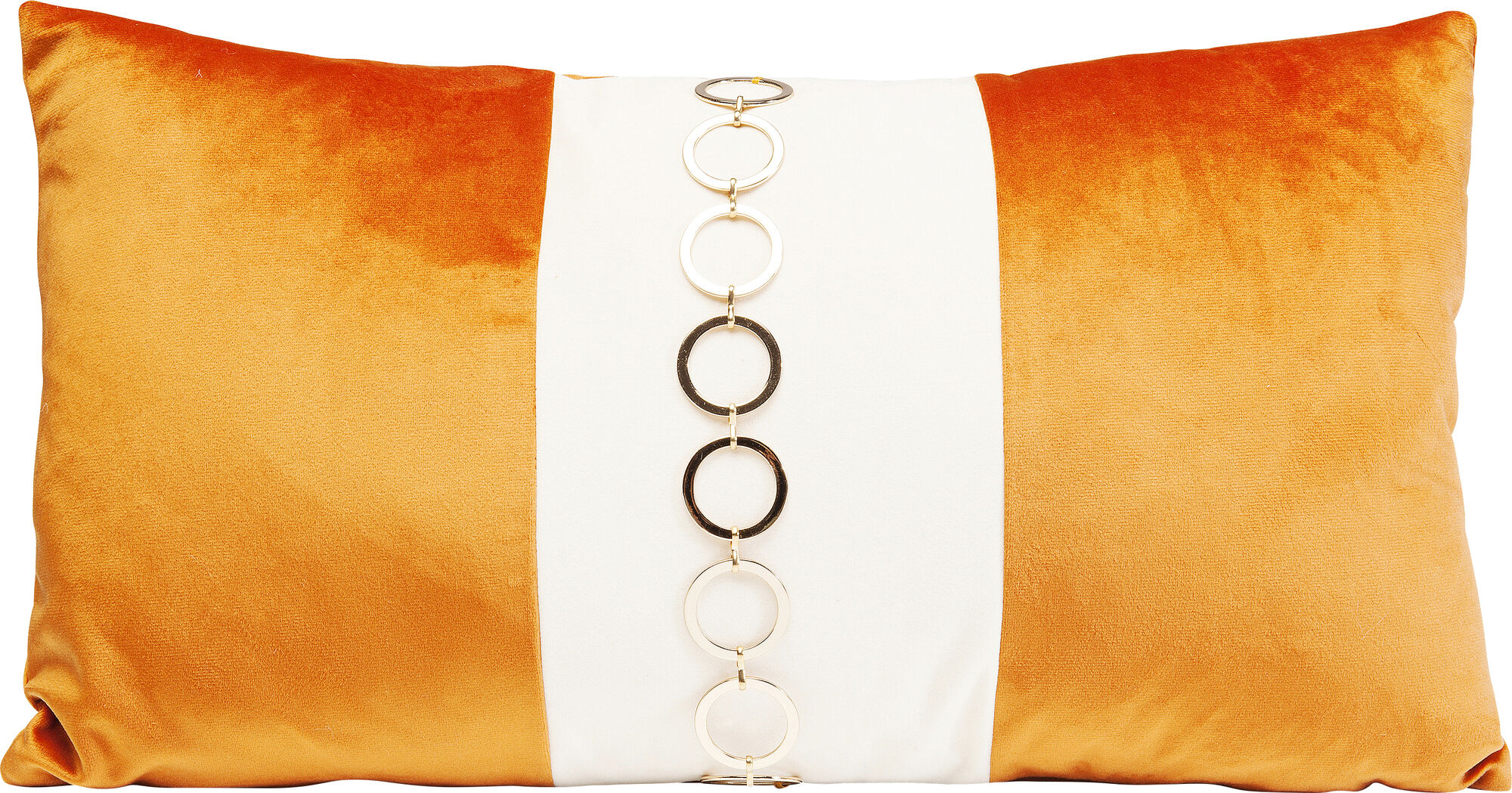 Poduszka dekoracyjna Classy Rings 50x28 cm pomarańczowa – obraz-1