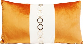 Poduszka dekoracyjna Classy Rings 50x28 cm pomarańczowa – obraz-1