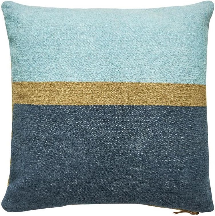 Poduszka dekoracyjna Connect 60x60 cm złota/china blue – obraz-1