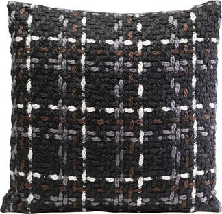 Poduszka dekoracyjna czarna wzór 3-kolorowy 45x45 cm – obraz-1