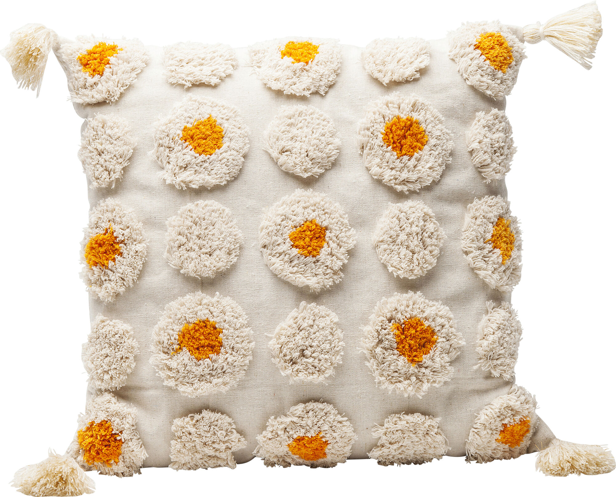 Poduszka dekoracyjna Daisys 45x45 cm biała – obraz-1